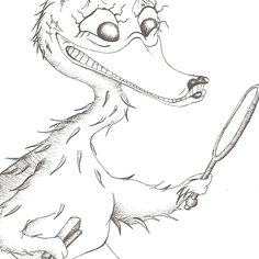Ink drawing: Ugly Duckling