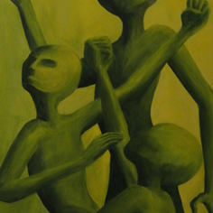 Acryclic painting: Troika Green